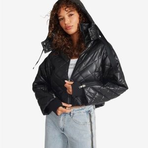 Steve Madden vegan leather puffer coat